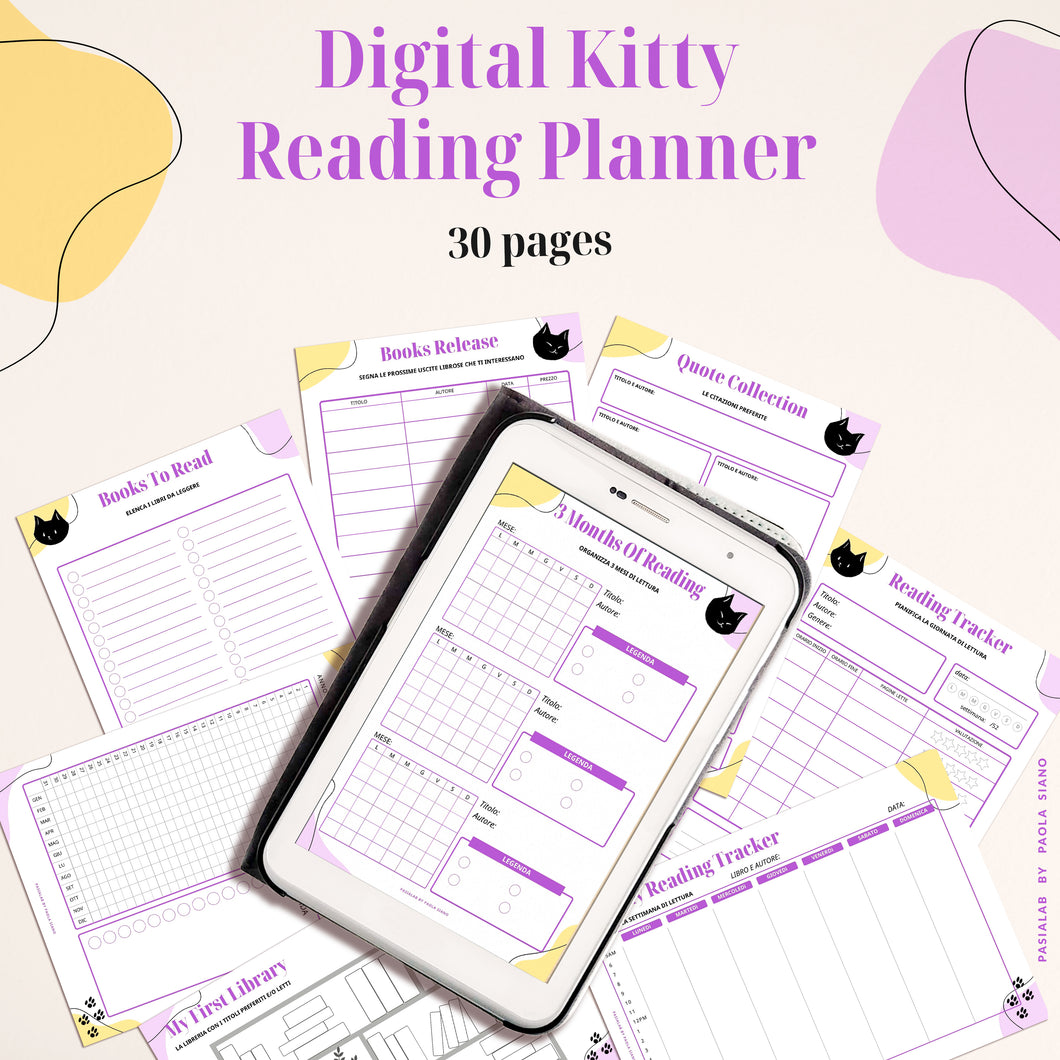 Digital Kitty Reading Planner
